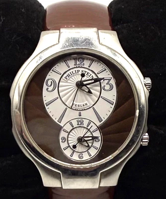Philip Stein Teslar Dual Time Watch-New Battery - Image 1 of 4
