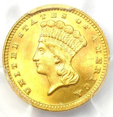 1888 Indian Gold Dollar G$1 Coin - Certified PCGS MS66 (BU UNC) - $2,500 Value! - Image 1 of 4