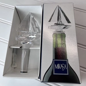 New MIKASA REGATTA Lead Crystal Sailboat Bottle Stopper - 5 7/8" - Nautical - Picture 1 of 4