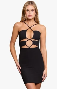 Maaji Womens Simone Black Mini Dress Size M Boho Beach Pool - Picture 1 of 9