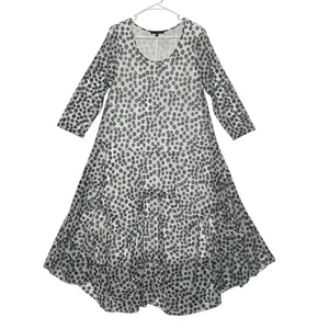 Kozan Damen Midikleid Gr. Medium Schwarz/Weiß Stretch Gefüttert 3/4 Ärmel Neu - Bild 1 von 10