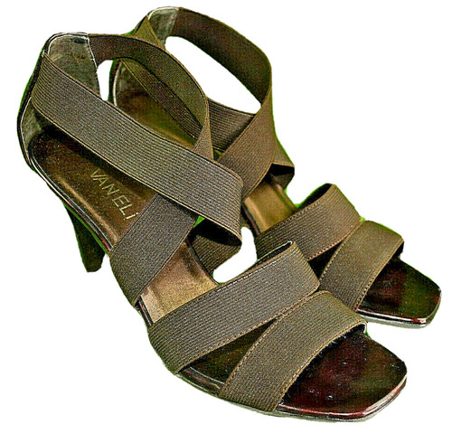 VANS Sandali donna VanEli Tara taglia 7 5 M marroni con tacco e cinturino punta aperta con scatola