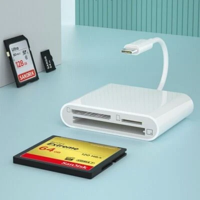 Supports Compact CF/SD/TF USB C to SD CF Card Reader For iPad Pro/Macbook Card - Image 1 of 4