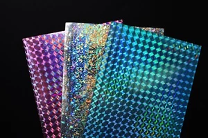6 pcs 3 Colors 10X21cm Holographic Film Flash Fish Skin Jig Sticker Lure sticker - Picture 1 of 5