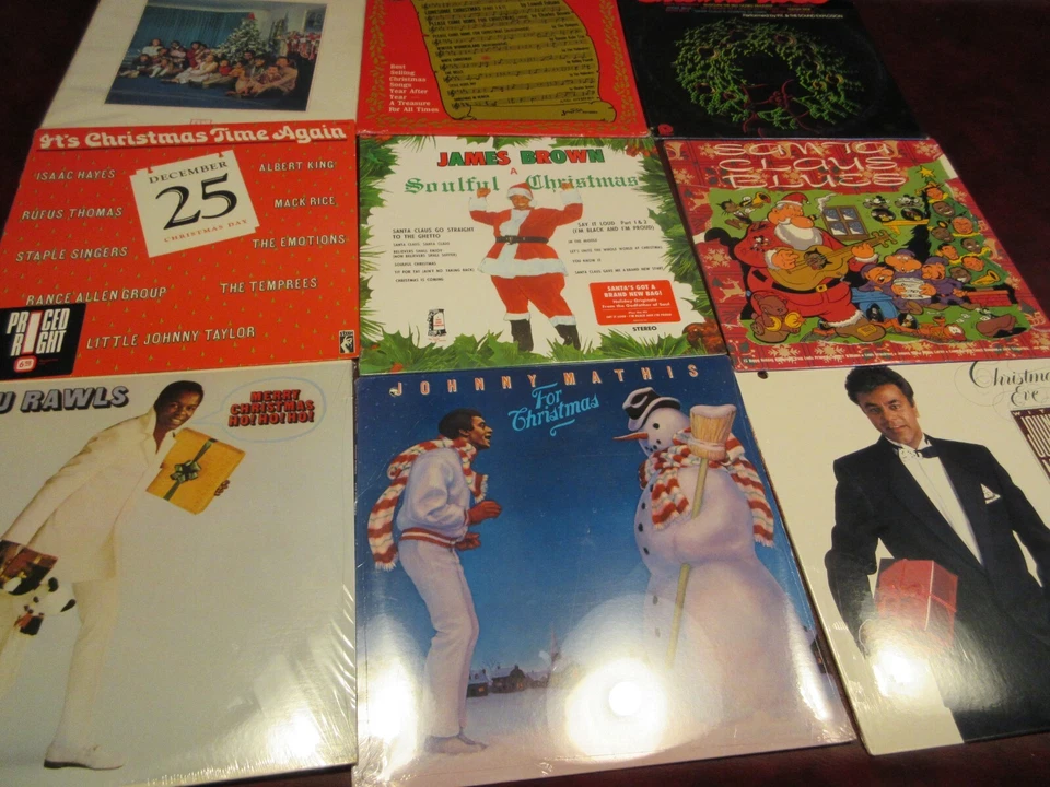 CHRISTMAS POP SOUL BLUES JAMES BROWN JOHNNY MATHIS LOU RAWLS STAX ARTISTS 9 LPS - Image 1 of 1