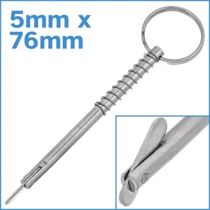 5mm x 60mm Spring Loaded Quick Release Clevis Pin 316 Stainless Steel Marine - Picture 1 of 5