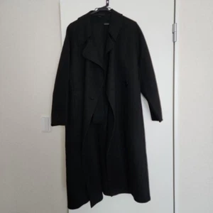 UNIQLO Double Face Long Coat Size L Black From Japan - Picture 1 of 3