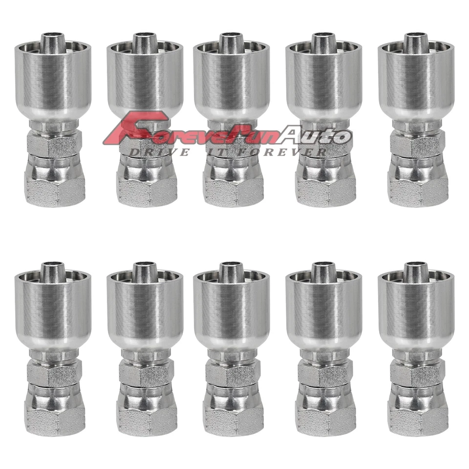 FOREVERUNAUTO 1JS43 6-6 HYDRAULIC HOSE FITTINGS 3/8 FLAT FACE SEAL 10 PK
