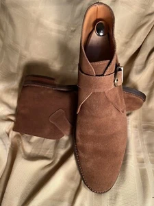 Crockett Jones X Polo Ralph Lauren Brown Monk Suede Chukka Boots Sz US 8 E. - Picture 1 of 14