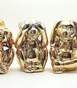CERAMIC THREE WISE MONKEYS MONEYBOXES. Hear No Evil, Speak No Evil, See No Evil. - Picture 1 of 13