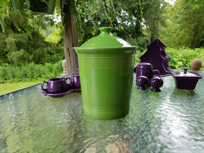 FIESTA WARE large CANISTER utensil CROCK LID shamrock green NEW