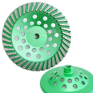 Rueda de taza turbo de 7"" - diamante de arena gruesa 30/40 para molienda de concreto duro de granito - Imagen 1 de 4