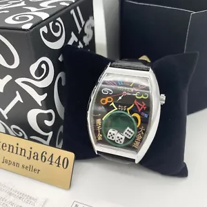 Frank Miura King Macau Gamble Men's Watch Limited rainbow black FM12K NEW - Picture 1 of 7