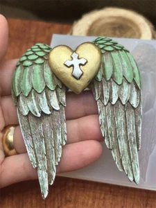Angel Wings with heart Silicone Mold for Resin-fondant-handcrafts-polymer Clay - Picture 1 of 10