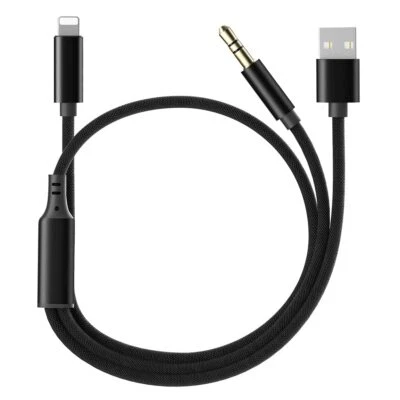 Aux Cord for iPhone, iSkey 2 in 1 3.5mm Aux Cable for Car with Charger Cord - Image 1 of 4