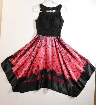 Vestido Formal Sangría Mujer Negro Rojo Halter Verano Cóctel - Talla 8 Foto 1 de 4