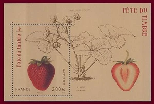 2012 FRANCE BLOC F4535** Fête du timbre Fraise, Fraisier, strawberry sheet MNH - Foto 1 di 1