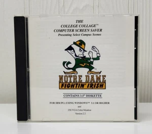 Notre Dame Computer Screen Saver IBM 3.5" Floppy Disk PC 1994 College Collage - Picture 1 of 7