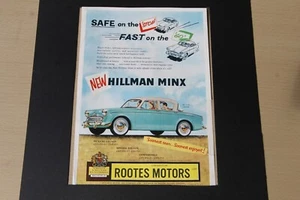 Original 1950's magazine advert HILLMAN MINX frame-ready wall-art  - Picture 1 of 1