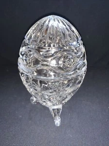 Fifth Avenue Alexandra 6” Egg Box Crystal Clear Footed Candy Dish With Lid - Picture 1 of 11