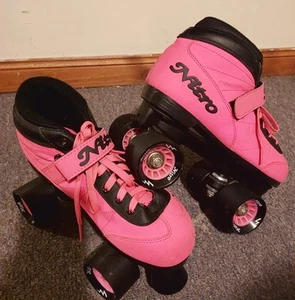 Epic Skates Nitro Turbo Pink Indoor Outdoor Quad Roller Speed Skates Size 7 - Picture 1 of 11