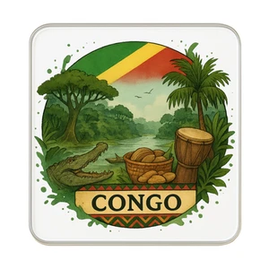 Imán de nevera Congo | Recuerdo de viaje regalo coleccionable - Imagen 1 de 5