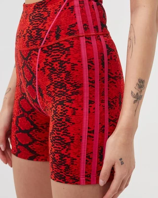 ADIDAS X IVY PARK Ciclismo Pantalones Cortos MALLAS Rojo Serpiente Estampado L Reino Unido 16 18 Beyoncé Foto 1 de 3