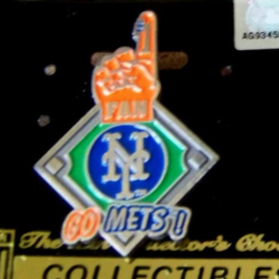 NY New York Go Mets! pin #1 Fan finger 2003 MLB FREE SHIPPING - Image 1 of 4