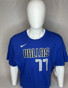Nike Men’s Medium Dallas Mavericks Luka Doncic T-Shirt NBA Blue 77 Logo NWTs - Picture 1 of 5
