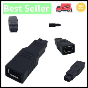 High-Speed FireWire Adapter: 6 Pin Female to 9 Pin Male for Mac and PC Devices - Picture 1 of 8