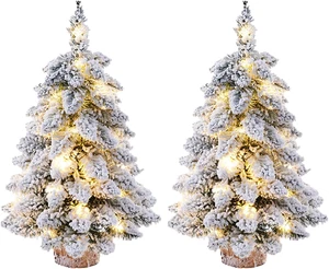 Árbol de Navidad Pre Iluminado 3 Pies Rosa con 98 Puntas 20 Luces LED Blanco Hielo Pequeño 9220 - Imagen 1 de 12