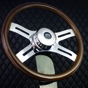 Volante de madera Forever Sharp 16" cromado 4 radios Kenworth & Peterbilt 2014+ - Imagen 1 de 11