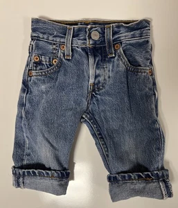 Sehr seltene Knopfleiste Vintage 90er Levis 501 Baby Säugling Jeans Kleinkind Größe 0 USA - Bild 1 von 11