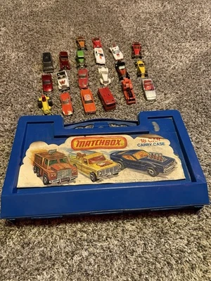 Vintage 1979 Matchbox 18-car Carry Case With 20 Vintage Cars With General Lee - Image 1 of 4