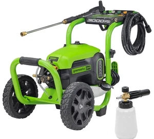 GreenWorks Pro 3000PSI 2.0 GPM Electric Pressure Washer GPW3000 + Foam Cannon - Picture 1 of 9