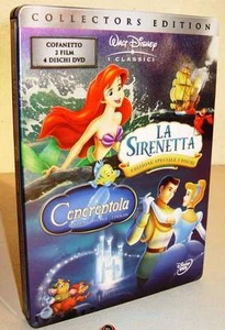 CENERENTOLA + LA SIRENETTA Collector Edition - 4 DVD Walt Disney STEEL BOX NUOVO - Foto 1 di 2