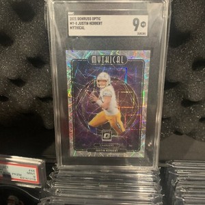 2021 Donruss Optic Justin Herbert Lazer Mythical #MY-8 SGC 9 Mint SSP Case Hit