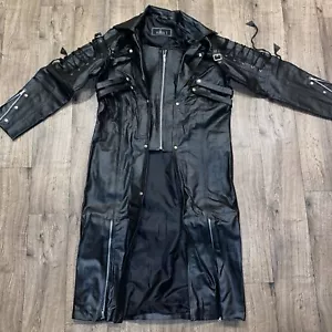Trench cappotto uomo Arenno nero ecopelle matrice gotica steampunk gotico taglia med. - Foto 1 di 9