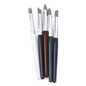 5 Pezzi Penna Silicone Testa Morbida Pulisci Strumenti Argilla Scultura Shaper - Foto 1 di 5