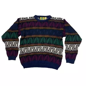 VTG Class Club COOGI Style striped sweater 90s Youth L 16-18 Knit Cosby - Picture 1 of 5