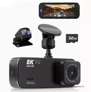 Dash Camera for Cars, 8K Ultra HD Dash Cam Front and Rear, Built-in Wi-Fi & GPS, - Picture 1 of 6