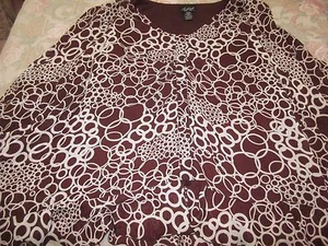 Top tunica drappeggiato Russell Kemp marrone/beige ~ taglia 2X - Foto 1 di 3