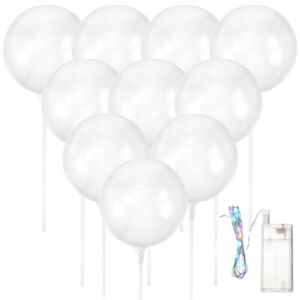 Light-Up Balloon Sticks Set - LED Clear Party Helium Weeding Decoration-EX