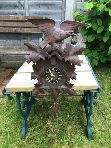 Antique large (DRGM) black Forrest cuckoo clock Cover