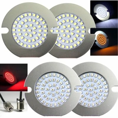 Eagle Lights 3 1/4" Harley Flat LED sinais de seta equalizador de lentes de fumaça vermelhas traseiras - Imagem 1 de 4