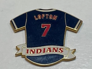 Old Cleveland Indians Lapel Hat Pin #7 Kenny Lofton Blue Away Jersey Guardians - Picture 1 of 2