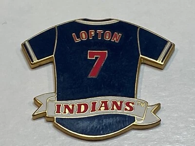 Old Cleveland Indians Lapel Hat Pin #7 Kenny Lofton Blue Away Jersey Guardians - Image 1 of 2