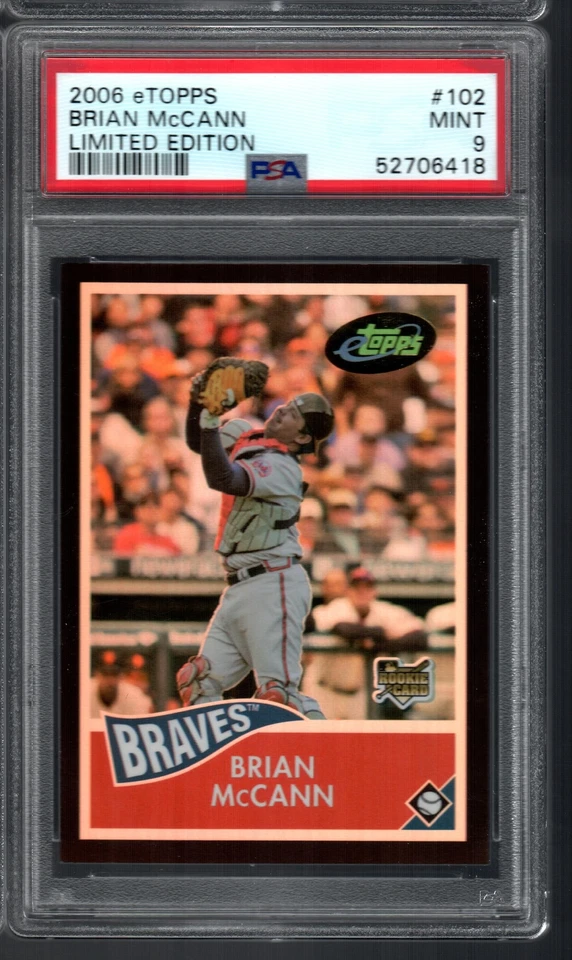 BRIAN McCANN ROOKIE 2006 eTopps #102 Graded PSA 9 MINT RARE Braves Population 1 - Image 1 of 1