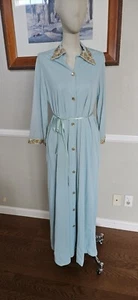 Vintage Rhapsody By Glazier Button Down Nightgown With Original Belt And Pockets - Picture 1 of 10