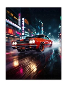 Póster inspirado en Road Runner Urban Night Chase 69 -sin marco - impresión - Imagen 1 de 3